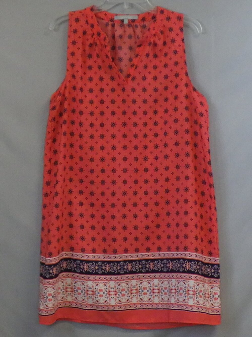 Sweet Rain Sleeveless Geometric Split Neck Dress NWOT A629